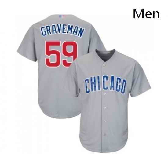 Mens Chicago Cubs 59 Kendall Graveman Replica Grey Road Cool Base Baseball Jersey